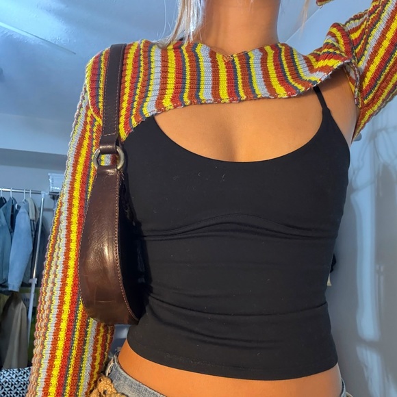 Urban Outfitters Colorful Striped Cable Knitted Shrug Cropped Sweater - Picture 7 of 8